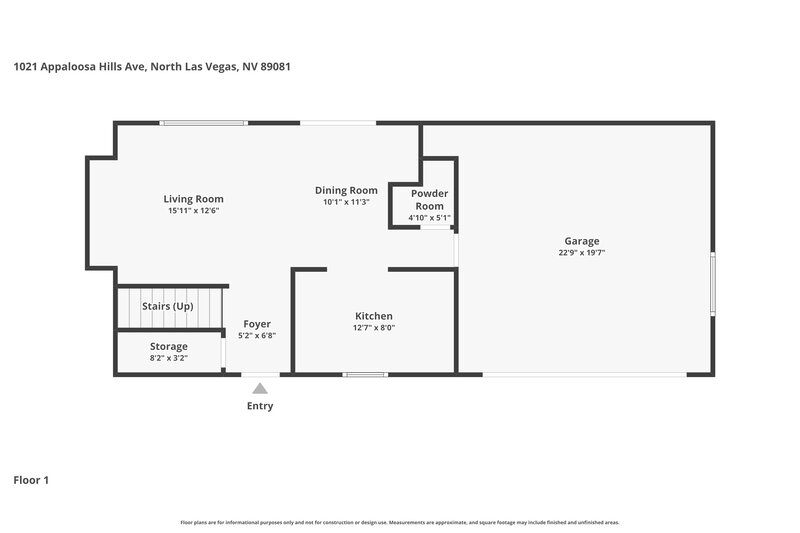 1,960/Mo, 1021 Appaloosa Hills Ave North Las Vegas, NV 89081 Floor Plan View