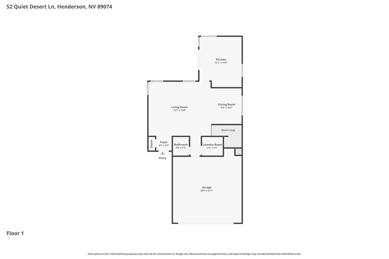 2,035/Mo, 52 Quiet Desert Ln Henderson, NV 89074 Floor Plan View
