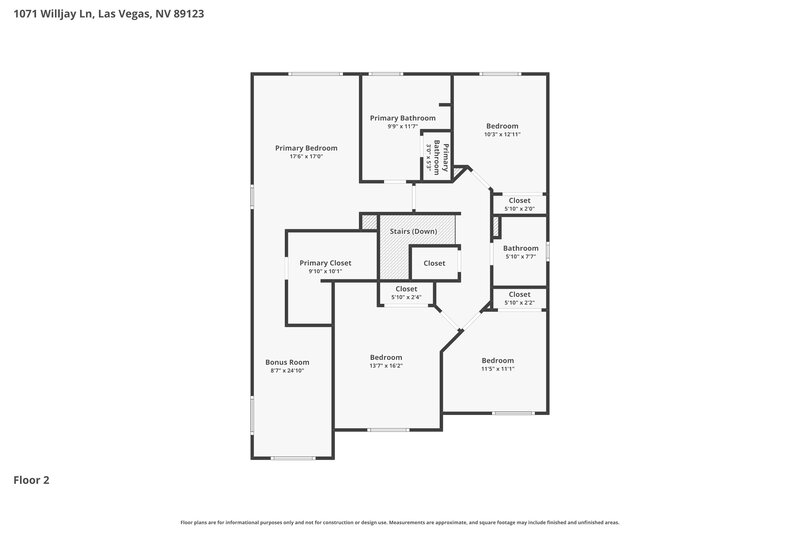 2,585/Mo, 1071 Willjay Ln Las Vegas, NV 89123 Floorplan View 2