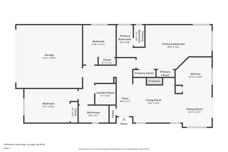 1,940/Mo, 1070 Warm Canyon Way Las Vegas, NV 89123 Floor Plan View