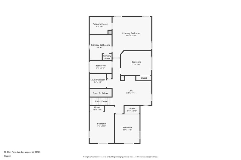 2,275/Mo, 70 Glen Park Ave Las Vegas, NV 89183 Floor Plan View 2