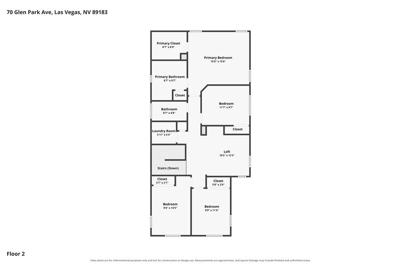 2,295/Mo, 70 Glen Park Ave Las Vegas, NV 89183 Floor Plan View 2