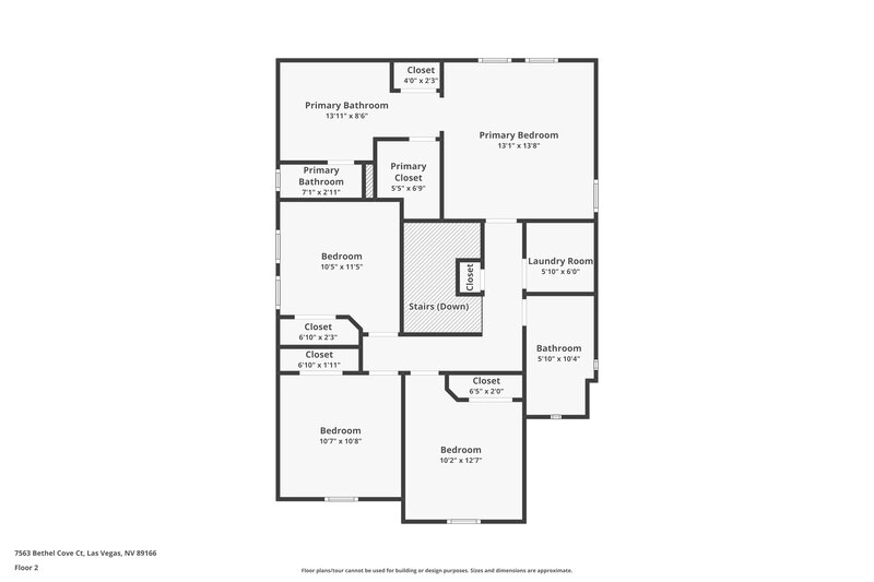2,125/Mo, 7563 Bethel Cove Ct Las Vegas, NV 89166 Floor Plan View 2
