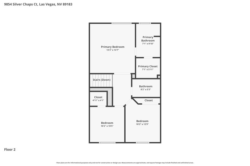 2,320/Mo, 9854 Silver Chaps Ct Las Vegas, NV 89183 Floor Plan View 2