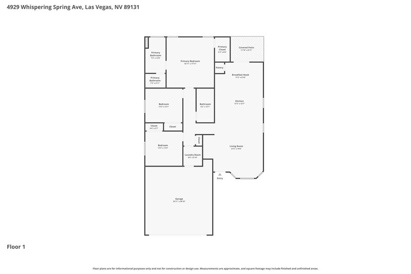 2,360/Mo, 4929 Whispering Spring Ave Las Vegas, NV 89131 Floor Plan View