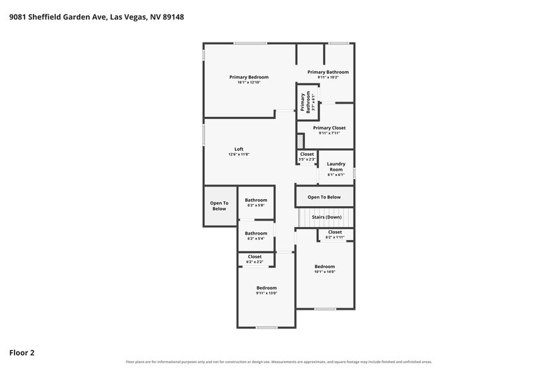 2,250/Mo, 9081 Sheffield Garden Ave Las Vegas, NV 89148 Floor Plan View 2