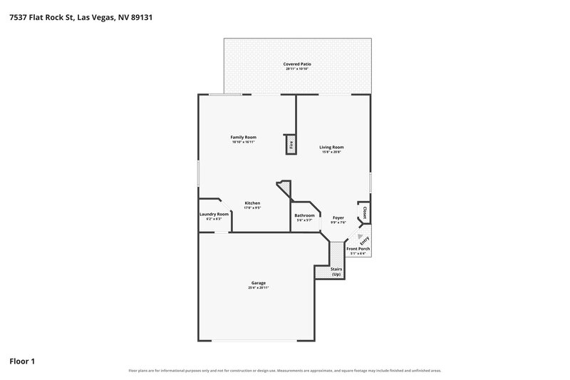 2,300/Mo, 7537 Flat Rock St Las Vegas, NV 89131 Floor Plan View