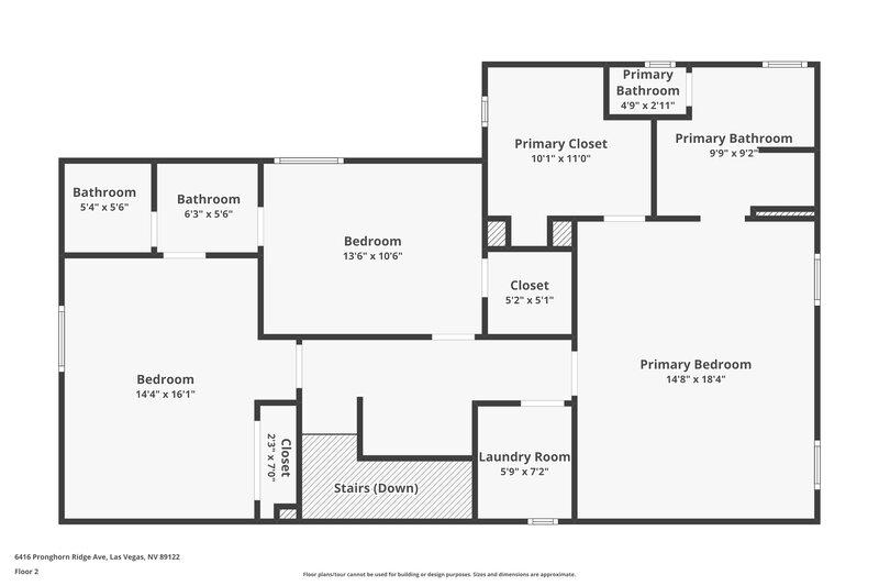 2,040/Mo, 6416 Pronghorn Ridge Ave Las Vegas, NV 89122 Floor Plan View 2