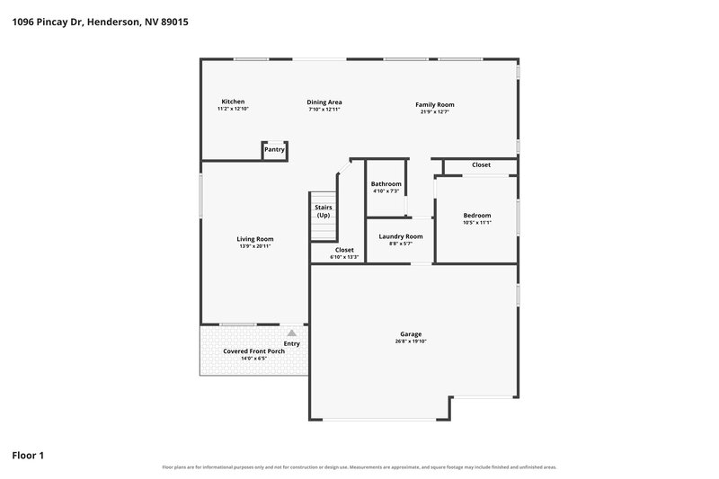 0/Mo, 1096 Pincay Dr Henderson, NV 89015 Floor Plan View