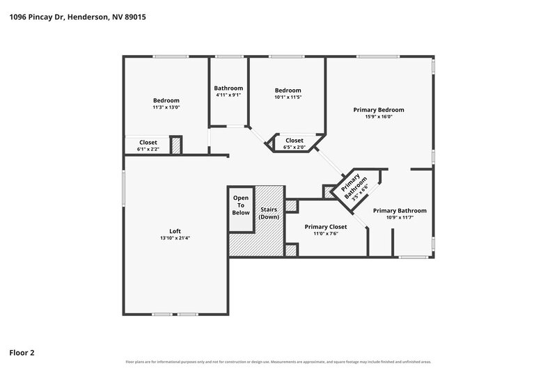 0/Mo, 1096 Pincay Dr Henderson, NV 89015 Floor Plan View 2