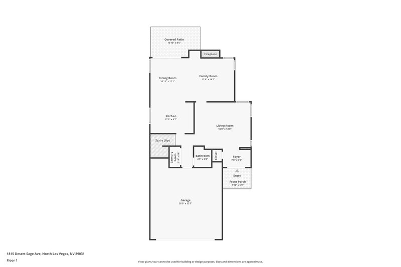 2,130/Mo, 1815 Desert Sage Ave North Las Vegas, NV 89031 Floor Plan View