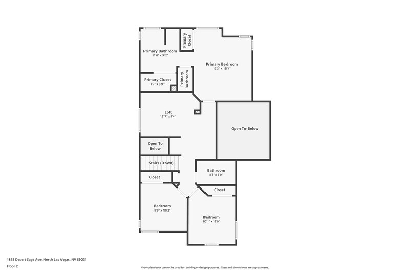 2,130/Mo, 1815 Desert Sage Ave North Las Vegas, NV 89031 Floor Plan View 2