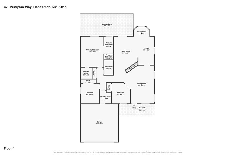 1,970/Mo, 420 Pumpkin Way Henderson, NV 89015 Floor Plan View