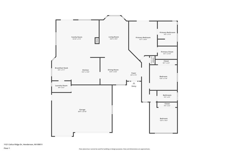 2,575/Mo, 1121 Calico Ridge Dr Henderson, NV 89011 Floor Plan View