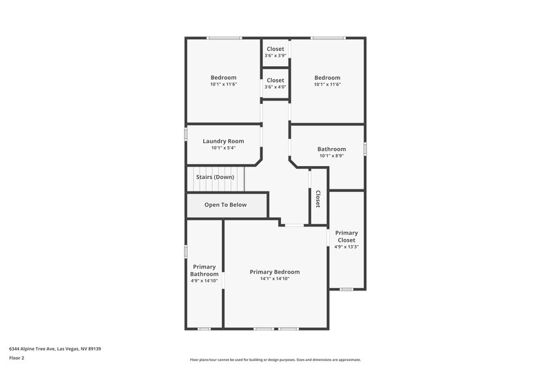 1,955/Mo, 6344 Alpine Tree Ave Las Vegas, NV 89139 Floor Plan View 2