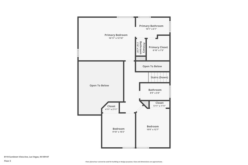 1,965/Mo, 8110 Sundown Vista Ave Las Vegas, NV 89147 Floor Plan View 2
