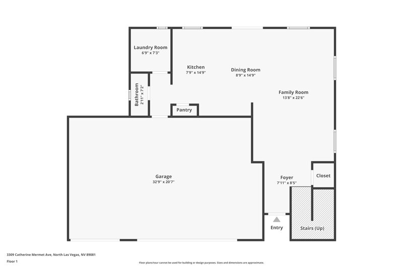 1,995/Mo, 3309 Catherine Mermet Ave North Las Vegas, NV 89081 Floor Plan View