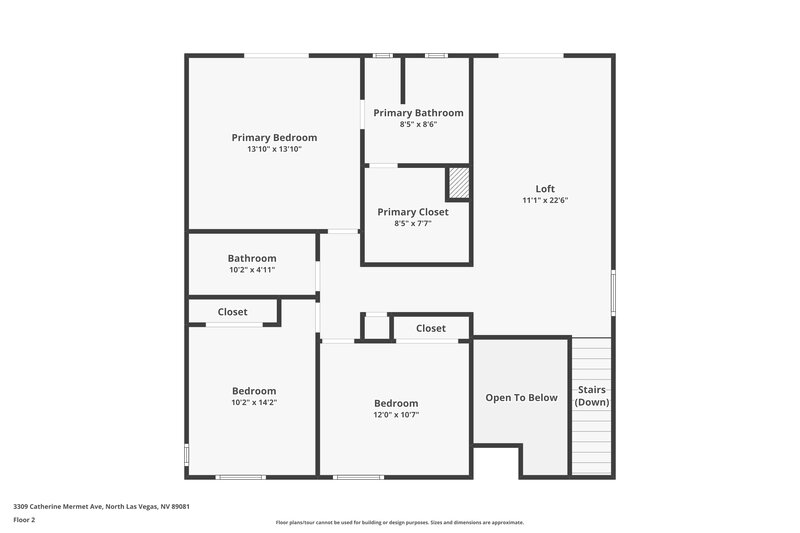 1,995/Mo, 3309 Catherine Mermet Ave North Las Vegas, NV 89081 Floor Plan View 2