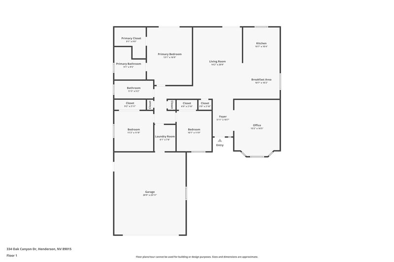 2,095/Mo, 334 Oak Canyon Dr Henderson, NV 89015 Floor Plan View