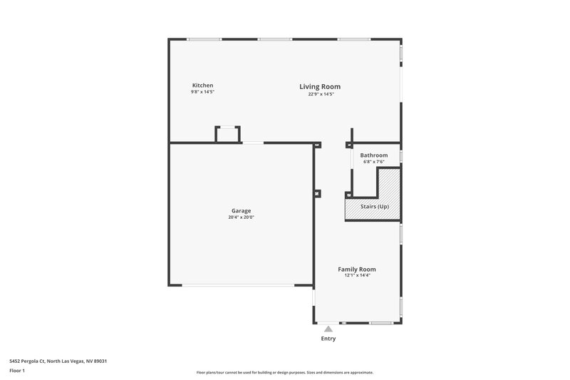 1,915/Mo, 5452 Pergola Ct North Las Vegas, NV 89031 Floorplan View