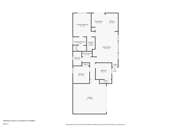1,785/Mo, 548 Bayo Canyon Ct Henderson, NV 89015 Floor Plan View