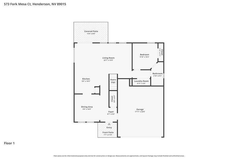 2,430/Mo, 573 Fork Mesa Ct Henderson, NV 89015 Floorplan View
