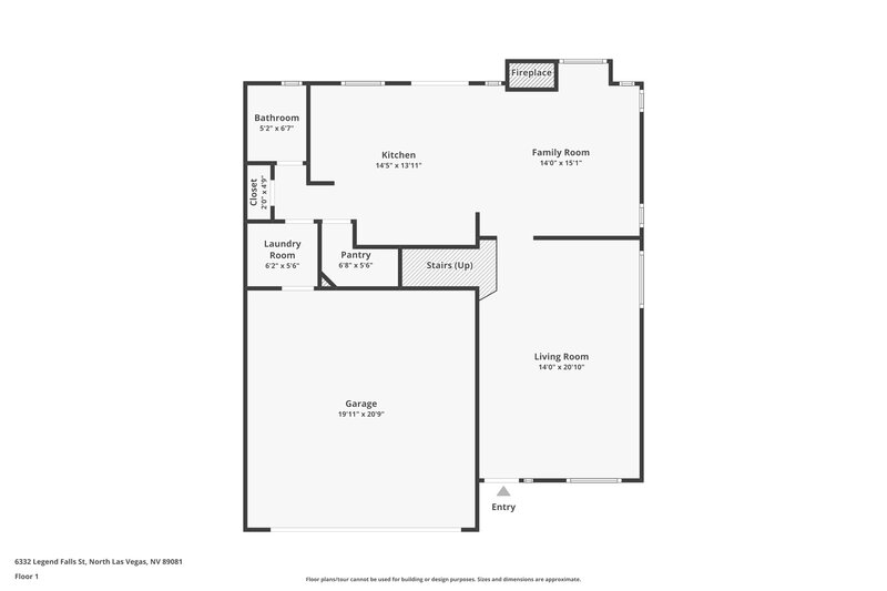 1,890/Mo, 6332 Legend Falls St North Las Vegas, NV 89081 Floor Plan View