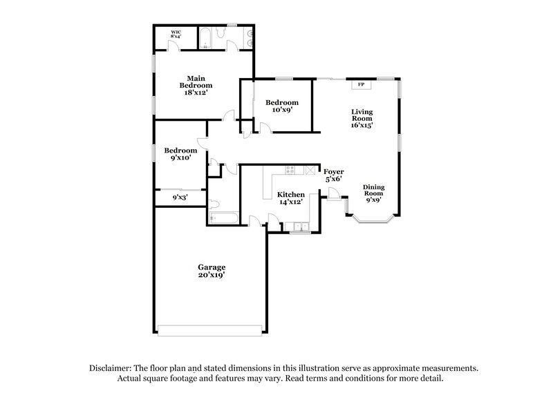 1,950/Mo, 3927 Barker Way North Las Vegas, NV 89032 Floor Plan View
