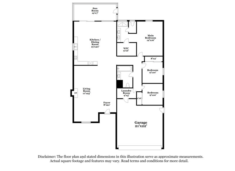 2,050/Mo, 2511 Cactus Hill Dr Las Vegas, NV 89156 Floor Plan View