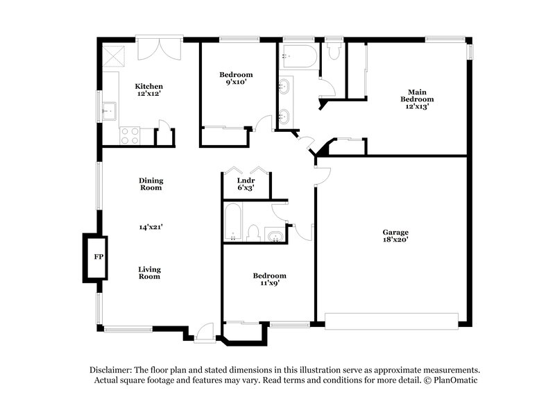 1,785/Mo, 1623 Walingwood Dr North Las Vegas, NV 89031 Floor Plan View