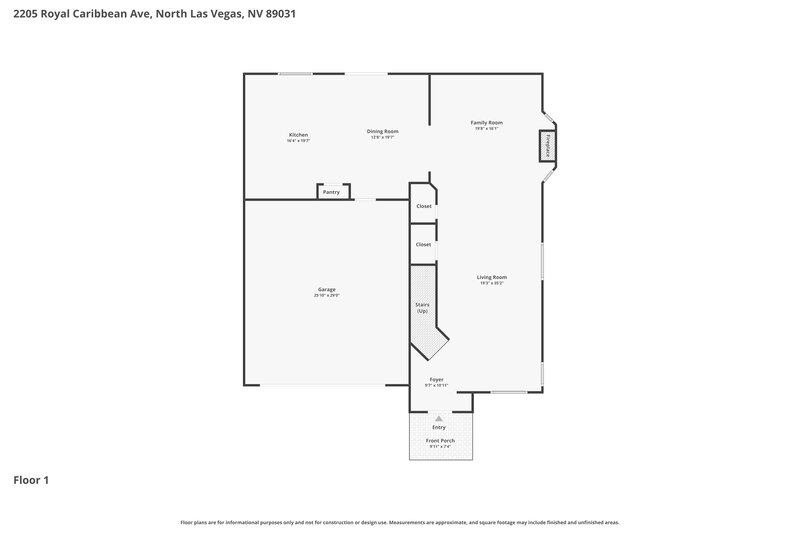 2,195/Mo, 2205 Royal Caribbean Ave North Las Vegas, NV 89031 Floor Plan View