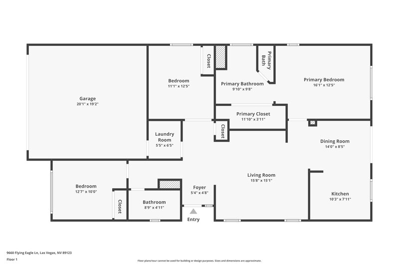 1,980/Mo, 9660 Flying Eagle Ln Las Vegas, NV 89123 Floor Plan View