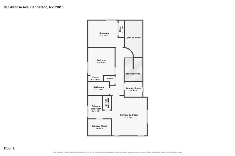 2,005/Mo, 998 Alfonso Ave Henderson, NV 89015 Floor Plan View 2