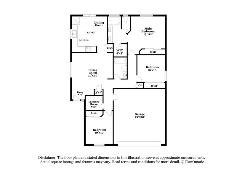1,995/Mo, 4421 Ivory Jade Ave North Las Vegas, NV 89031 Floor Plan View
