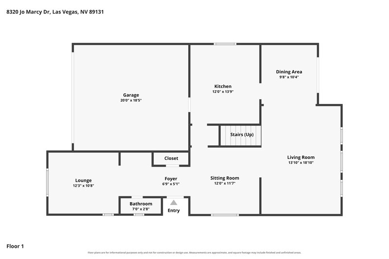2,340/Mo, 8320 Jo Marcy Dr Las Vegas, NV 89131 Floor Plan View