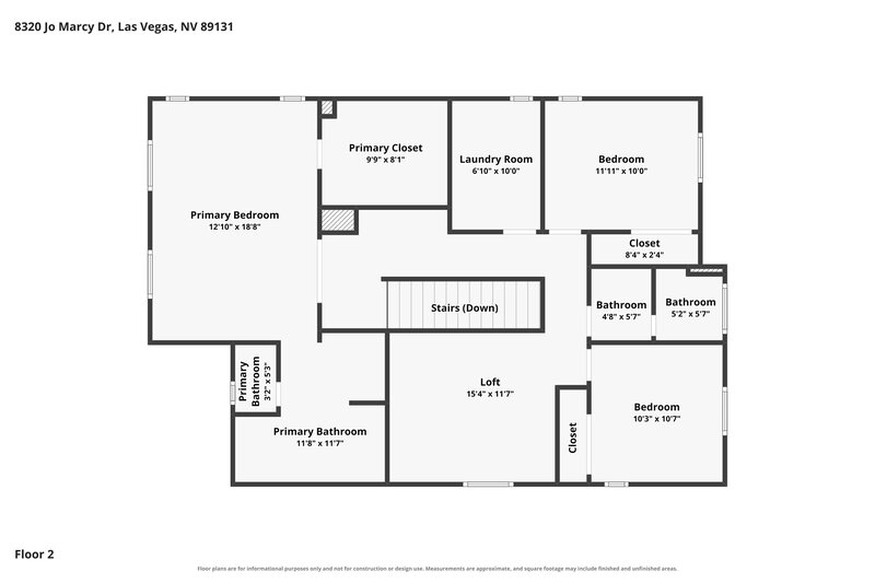 2,340/Mo, 8320 Jo Marcy Dr Las Vegas, NV 89131 Floor Plan View 2