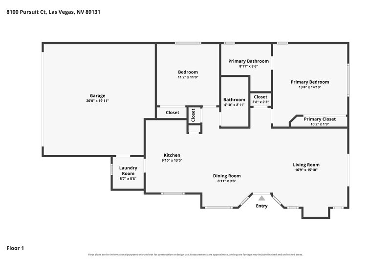 1,795/Mo, 8100 Pursuit Ct Las Vegas, NV 89131 Floor Plan View