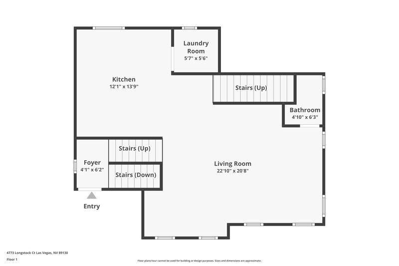 1,990/Mo, 4773 Longstock Ct Las Vegas, NV 89130 Floor Plan View 2