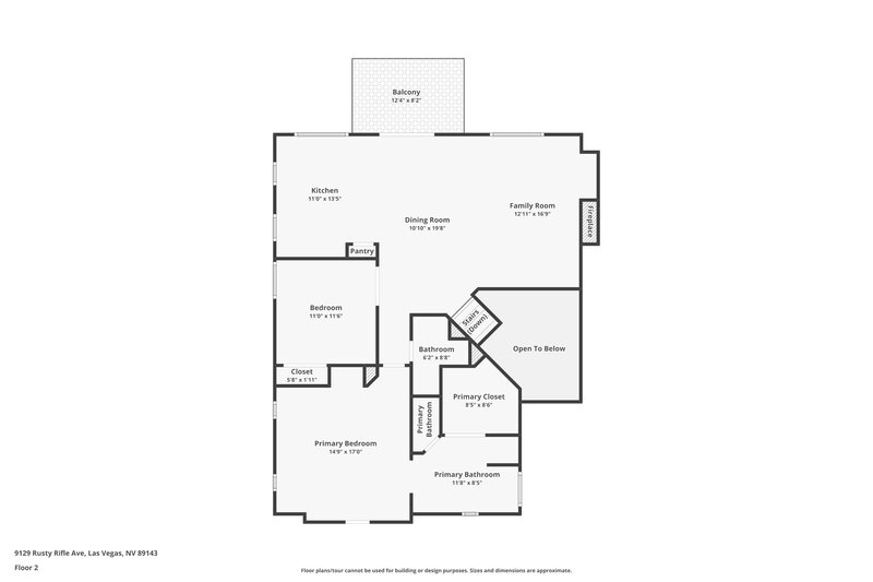 2,555/Mo, 9129 Rusty Rifle Ave Las Vegas, NV 89143 Floorplan View 2