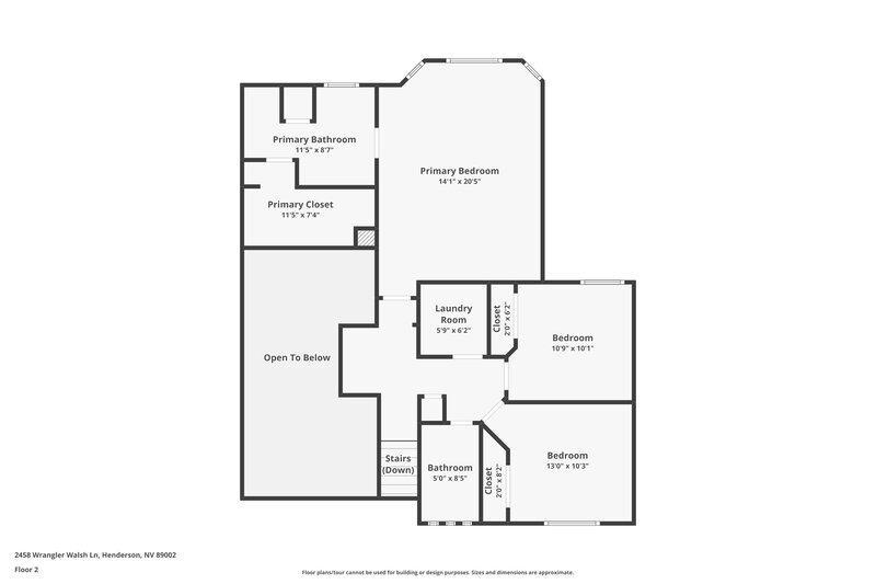 1,905/Mo, 2458 Wrangler Walsh Ln Henderson, NV 89002 Floor Plan View 2
