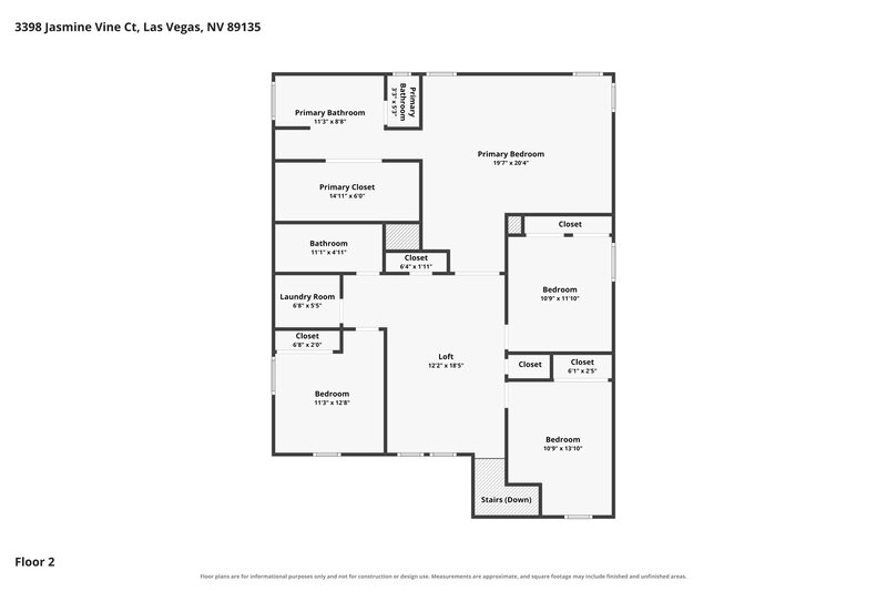 3,315/Mo, 3398 Jasmine Vine Ct Las Vegas, NV 89135 Floor Plan View