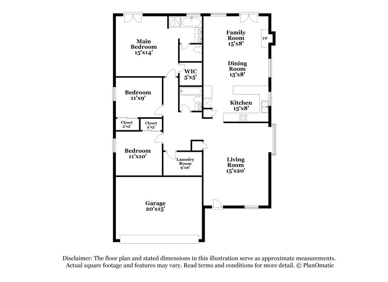 1,990/Mo, 3844 Debussy Way North Las Vegas, NV 89032 Floor Plan View