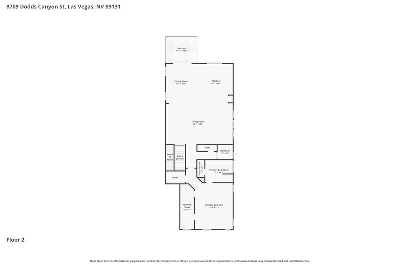 2,405/Mo, 8709 Dodds Canyon St Las Vegas, NV 89131 Floor Plan View 2