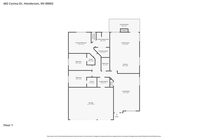 2,550/Mo, 682 Covina Dr Henderson, NV 89002 Floor Plan View