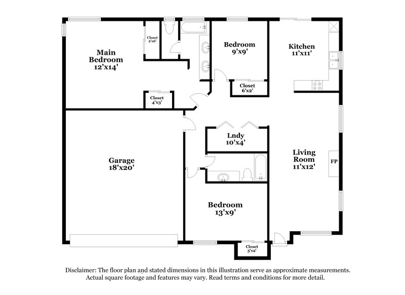 2,025/Mo, 1707 Black Hills Way North Las Vegas, NV 89031 Floorplan View