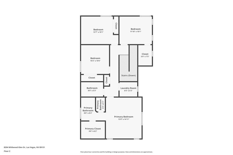 1,900/Mo, 8204 Wildwood Glen Dr Las Vegas, NV 89131 Floor Plan View 2
