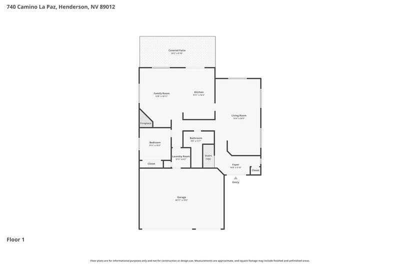 2,585/Mo, 740 Camino La Paz Henderson, NV 89012 Floor Plan View
