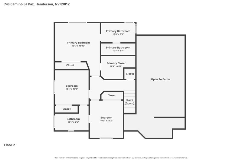 2,585/Mo, 740 Camino La Paz Henderson, NV 89012 Floor Plan View 2