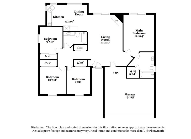 1,905/Mo, 5103 Del Shannon St North Las Vegas, NV 89031 Floor Plan View