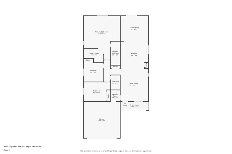 1,970/Mo, 7933 Odysseus Ave Las Vegas, NV 89131 Floor Plan View